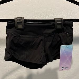 Lulu Lemon-ivivva black speedy short size 7